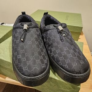 Gucci Mens GG Print Black Boots Size 10.5UK/11.5US